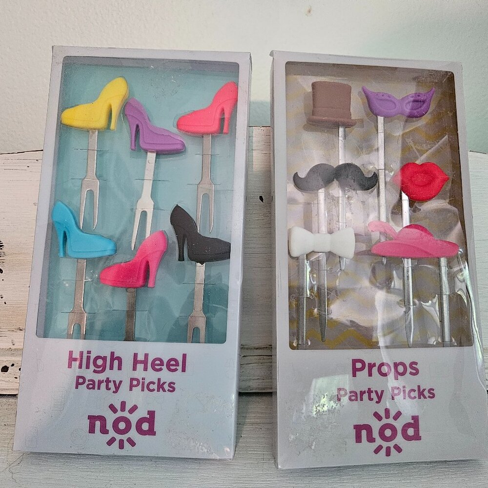 New in Box, nod Party Picks, High Heel Shoes/Props, 2 Sets of 6